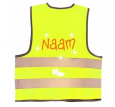3010612.105.01R.1 Fluo Geel 6 - 12 jaar atletiek + reflecterende naam